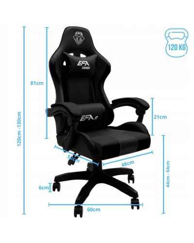 Вращающееся игровое кресло для офиса, черное, современное KL-432