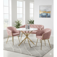Набор мебели 3в1 IMPERIA Velvet (розовый) (диван + кресла + стол)