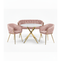 Набор мебели 3в1 IMPERIA Velvet (розовый) (диван + кресла + стол)