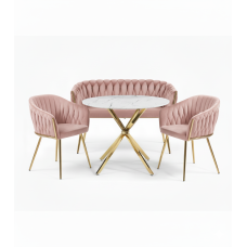 Набор мебели 3в1 IMPERIA Velvet (розовый) (диван + кресла + стол)
