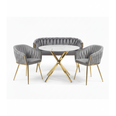 Набор мебели 3в1 IMPERIA Velvet (серый) (диван + кресла + стол)