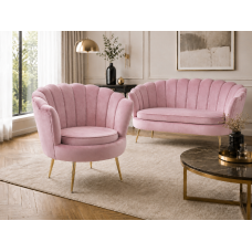 Стул Flowers Velvet  Big Розовое кресло велюровое с золотыми ножками