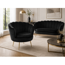 Стул Flowers Velvet Big кресло черное на золотых ножках