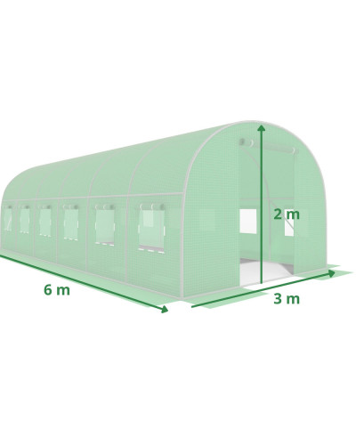 ЗЕЛЕНЫЙ политунель с окнами - 18м2 = 600*300*200 FunFit