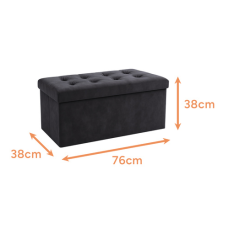 Пуф серый бархатный 76x38x38см XXL для гостиной, спальни
