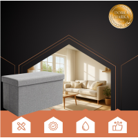 Пуф серый бархатный 76x38x38см XXL