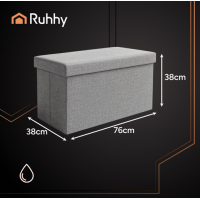 Пуф серый бархатный 76x38x38см XXL