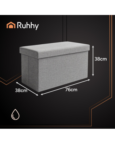 Пуф серый бархатный 76x38x38см XXL