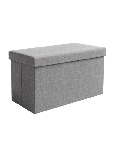 Пуф серый бархатный 76x38x38см XXL