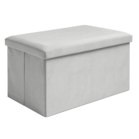 Пуф серый бархатный 60x30x30 см XL