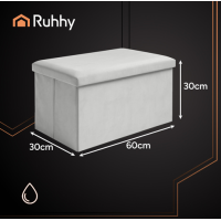 Пуф серый бархатный 60x30x30 см XL