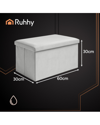 Пуф серый бархатный 60x30x30 см XL