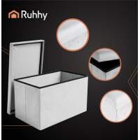 Пуф серый бархатный 60x30x30 см XL