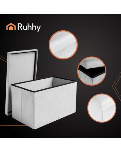 Пуф серый бархатный 60x30x30 см XL