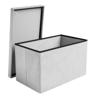 Пуф серый бархатный 60x30x30 см XL