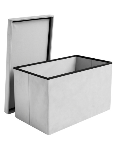 Пуф серый бархатный 60x30x30 см XL