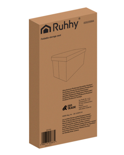 Пуф серый бархатный 60x30x30 см XL