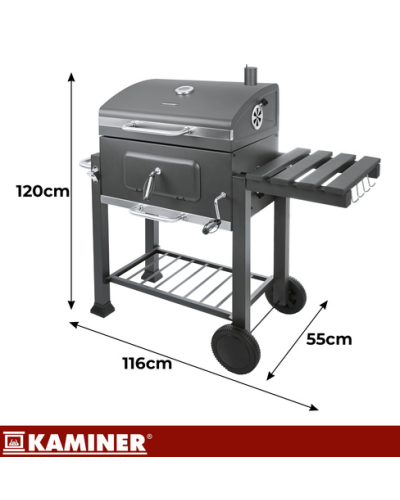 Мангал садовый с крышкой 114х67х120см. Kaminer 27318