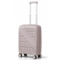 Дорожный чемодан, полипропилен, резиновые колеса, замок TSA VINCI PP150 S – (шампанский)