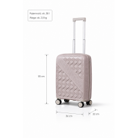 Дорожный чемодан, полипропилен, резиновые колеса, замок TSA VINCI PP150 S – (шампанский)