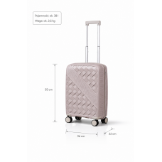 Дорожный чемодан, полипропилен, резиновые колеса, замок TSA VINCI PP150 S – (шампанский)
