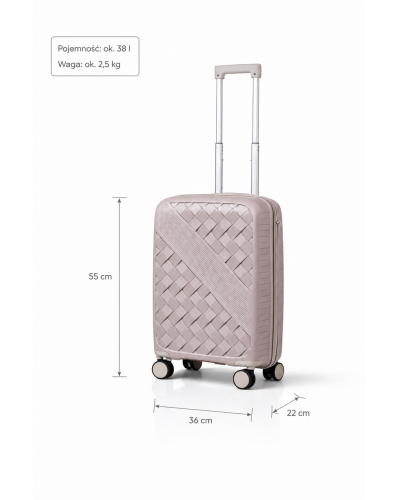 Дорожный чемодан, полипропилен, резиновые колеса, замок TSA VINCI PP150 S – (шампанский)