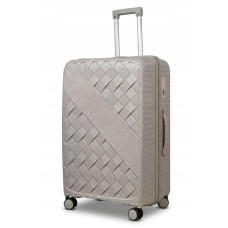 Дорожный чемодан, полипропилен, резиновые колеса, замок TSA VINCI PP150 L – (шампанский)