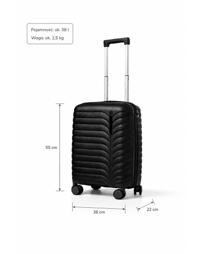 Дорожный чемодан, полипропилен, резиновые колеса, замок TSA VINCI PP24 S – ( черный )