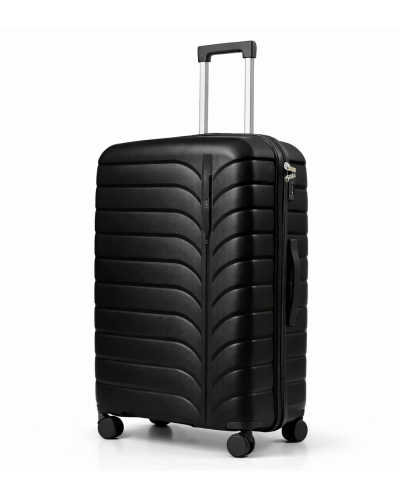 Дорожный чемодан, полипропилен, резиновые колеса, замок TSA VINCI PP24 L – ( черный )