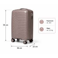 Дорожный чемодан, полипропилен, резиновые колеса, замок TSA VINCI  PP450 S – (кофі)