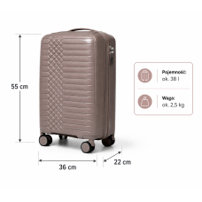 Дорожный чемодан, полипропилен, резиновые колеса, замок TSA VINCI  PP450 S – (кофі)