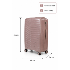 Дорожный чемодан, полипропилен, резиновые колеса, замок TSA VINCI  PP450 M – (кофі)