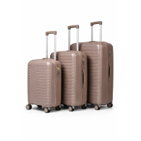 Дорожный чемодан, полипропилен, резиновые колеса, замок TSA VINCI  PP450 L – (кофі)