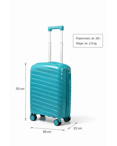 Дорожный чемодан, полипропилен, резиновые колеса, замок TSA VINCI PP280 S – (зеленый)