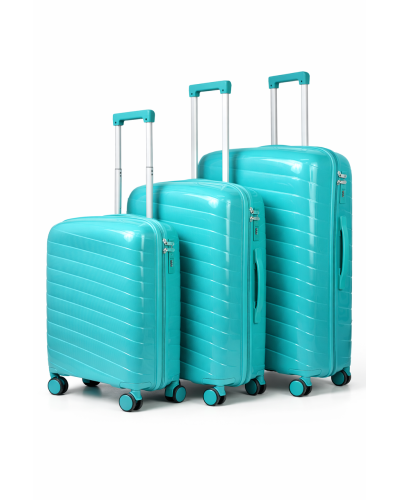 Дорожный чемодан, полипропилен, резиновые колеса, замок TSA VINCI  PP280 L – (зеленый)