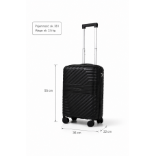 Дорожный чемодан, полипропилен, резиновые колеса, замок TSA VINCI PP290 S – ( черный )