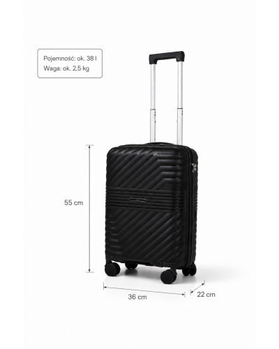 Дорожный чемодан, полипропилен, резиновые колеса, замок TSA VINCI PP290 S – ( черный )