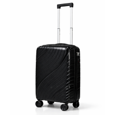 Дорожный чемодан, полипропилен, резиновые колеса, замок TSA VINCI PP120 S – ( черный )