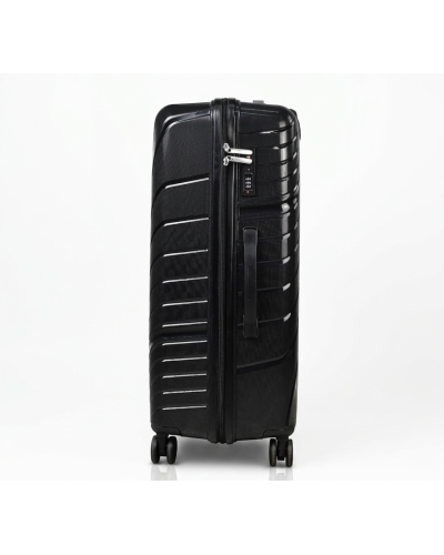 Дорожный чемодан, полипропилен, резиновые колеса, замок TSA VINCI PP120 S – ( черный )
