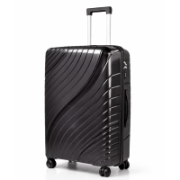 Дорожный чемодан, полипропилен, резиновые колеса, замок TSA VINCI PP120 L – ( черный )