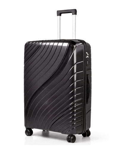 Дорожный чемодан, полипропилен, резиновые колеса, замок TSA VINCI PP120 L – ( черный )