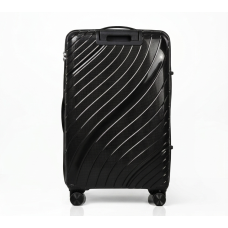 Дорожный чемодан, полипропилен, резиновые колеса, замок TSA VINCI PP120 L – ( черный )