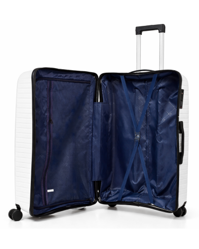 Дорожный чемодан, полипропилен, резиновые колеса, замок TSA VINCI PP150 S – (белая)