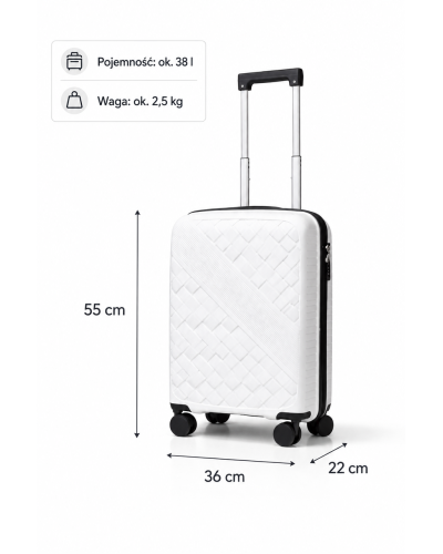 Дорожный чемодан, полипропилен, резиновые колеса, замок TSA VINCI PP150 S – (белая)