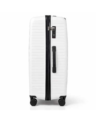 Дорожный чемодан, полипропилен, резиновые колеса, замок TSA VINCI PP150 L – (белого)