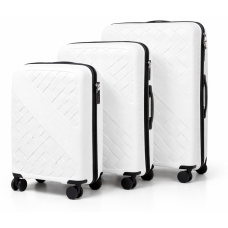 Дорожный чемодан, полипропилен, резиновые колеса, замок TSA VINCI PP150 L – (белого)