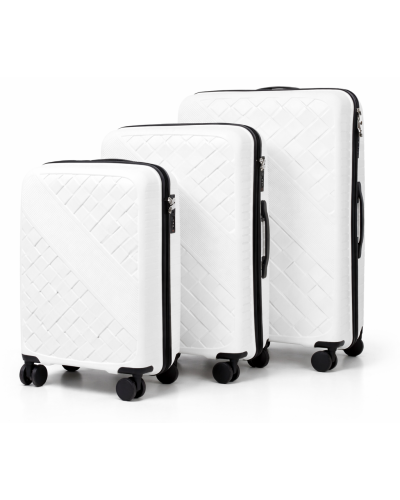 Дорожный чемодан, полипропилен, резиновые колеса, замок TSA VINCI PP150 L – (белого)