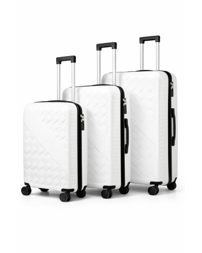Дорожный чемодан, полипропилен, резиновые колеса, замок TSA VINCI PP150 L – (белого)