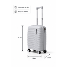 Дорожный чемодан, полипропилен, резиновые колеса, замок TSA VINCI PP24 S – ( серый )