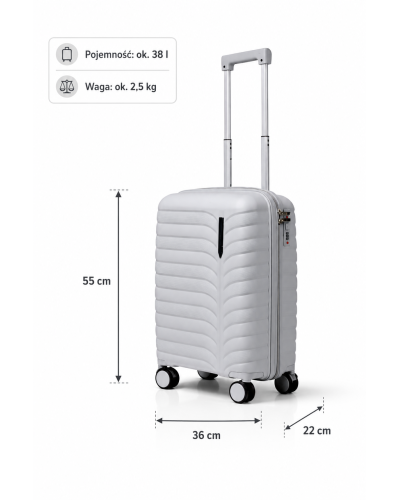 Дорожный чемодан, полипропилен, резиновые колеса, замок TSA VINCI PP24 S – ( серый )